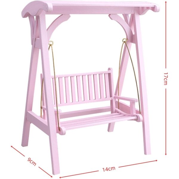 1:12 Mini-Hölzerne Verandaschaukel für Puppenhaus-Gartendekoration
