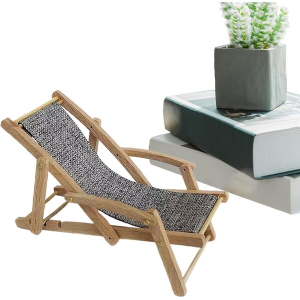 Mini Poltrona Spiaggia in Legno per Case delle Bambole - Decorazione Realistica e Artistica