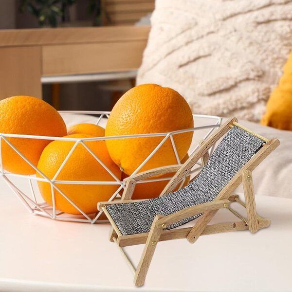 Mini Poltrona Spiaggia in Legno per Case delle Bambole - Decorazione Realistica e Artistica