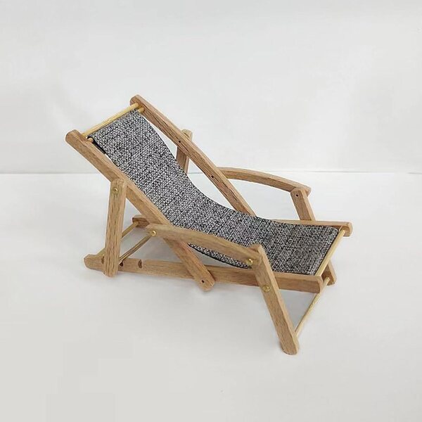 Mini Poltrona Spiaggia in Legno per Case delle Bambole - Decorazione Realistica e Artistica