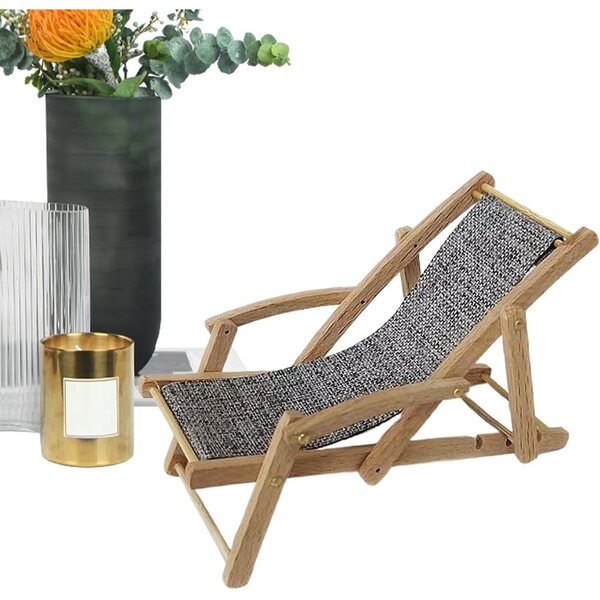 Mini Poltrona Spiaggia in Legno per Case delle Bambole - Decorazione Realistica e Artistica