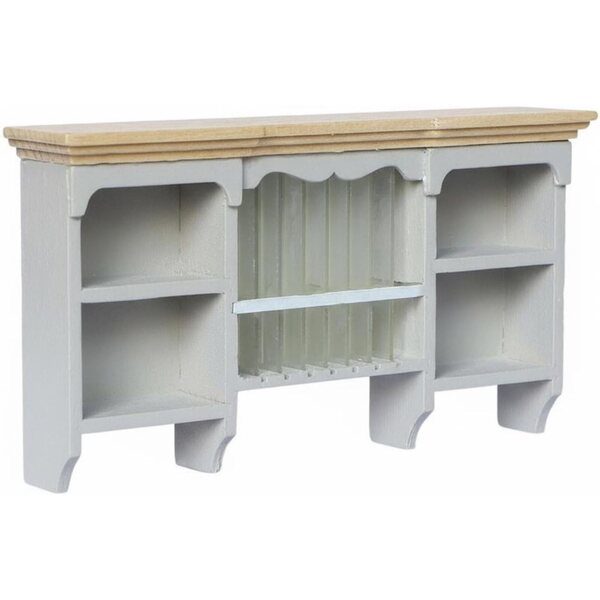 Pensile da Cucina in Legno per Casa delle Bambole 1:12 - Scaffale Realistico Grigio