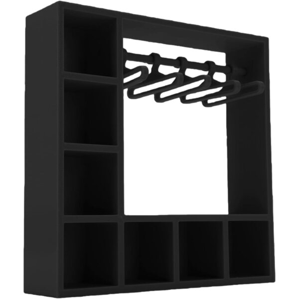 Armadio per Bambole con 10 Grucce in Plastica Nero - Organizer Accessori Bambole