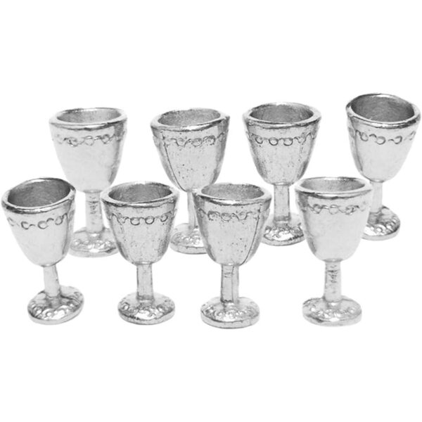 Set mit 8 Miniaturgläsern 1:12 für Puppenhäuser – Metallzubehör