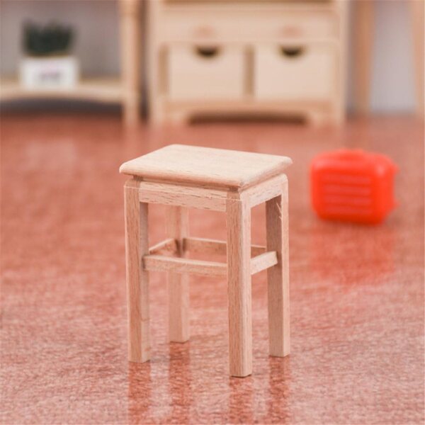 1/12 Mini-Holzbankhocker für Puppenhaus, dekorative Einrichtung