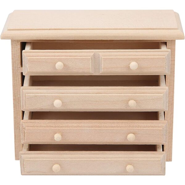 Armadio in legno per casa delle bambole scala 1:12, miniatura artigianale 10x8,7x4,3 cm