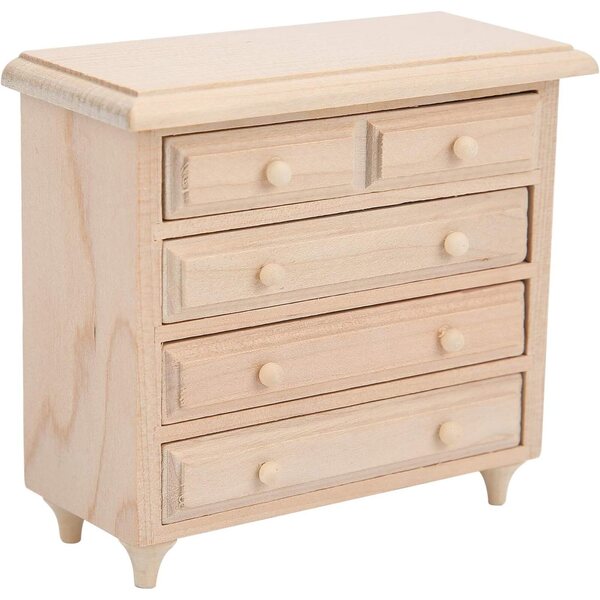 Armadio in legno per casa delle bambole scala 1:12, miniatura artigianale 10x8,7x4,3 cm