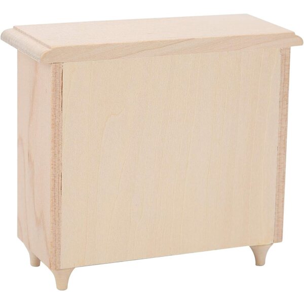 Armadio in legno per casa delle bambole scala 1:12, miniatura artigianale 10x8,7x4,3 cm