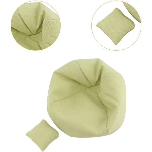 Mini Divano in Tessuto per Casa delle Bambole 1/12 - Accessorio Decorativo Verde