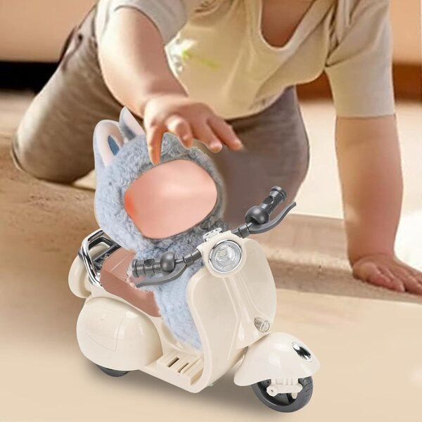 Bewinner Scooter Elettrico per Bambole con Luci e Musica, Giocattolo Compatibile in ABS
