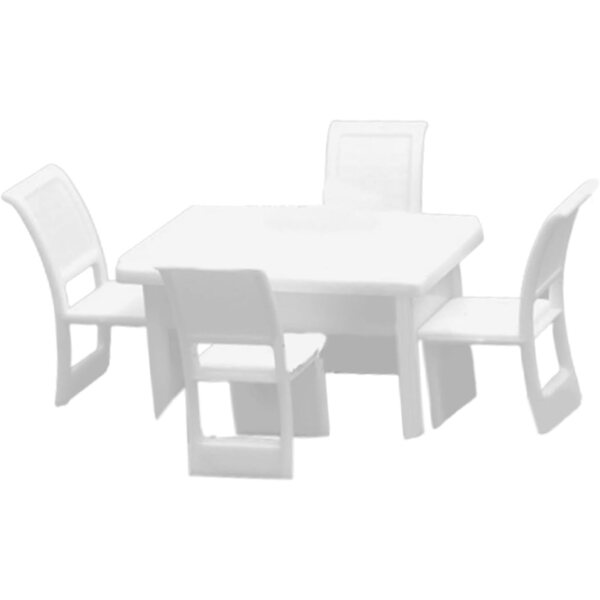Miniaturmöbelset 1:50 Tisch und 4 Stühle für Puppenhäuser und Landschaften