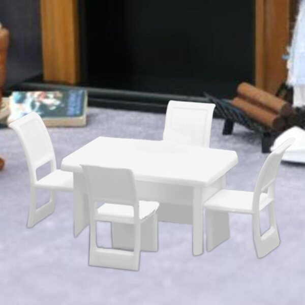 Miniaturmöbelset 1:50 Tisch und 4 Stühle für Puppenhäuser und Landschaften
