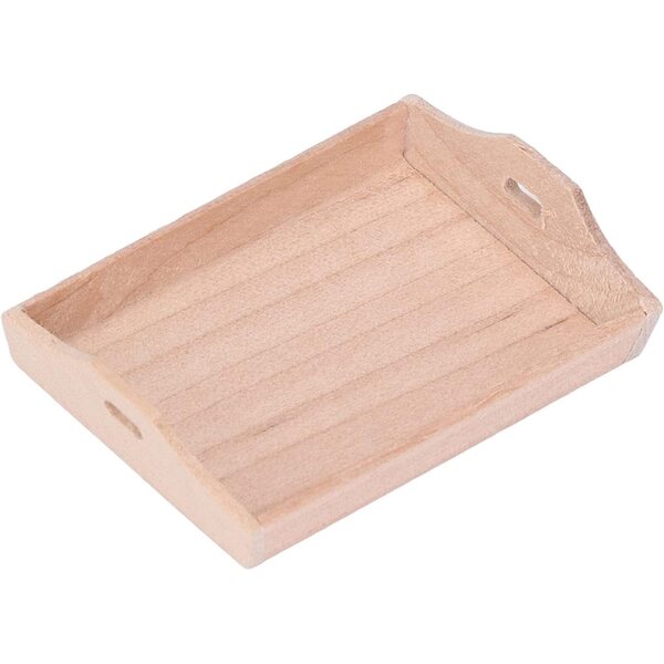 Kikumi Vassoio Miniatura per Casa delle Bambole 1:12 in Legno di Betulla