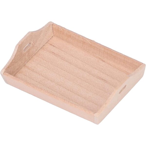 Kikumi Vassoio Miniatura per Casa delle Bambole 1:12 in Legno di Betulla