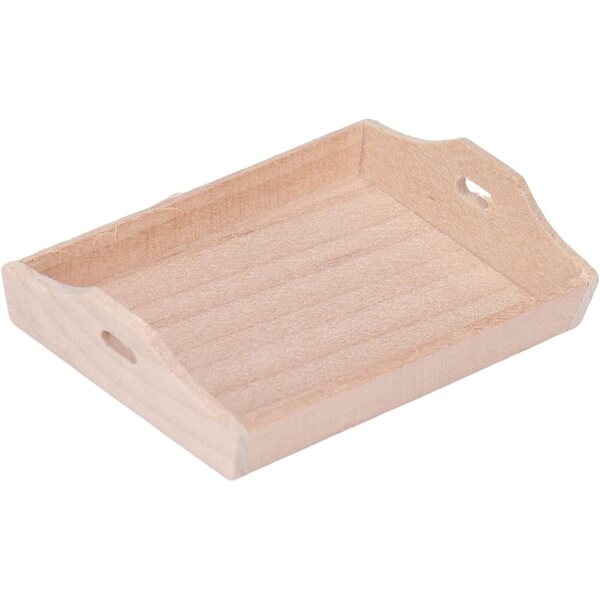 Kikumi Vassoio Miniatura per Casa delle Bambole 1:12 in Legno di Betulla
