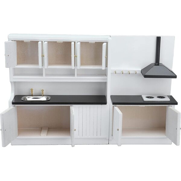 Cucina Miniatura in Legno per Casa delle Bambole 1:12 Mobiletto e Cappa Rcniso