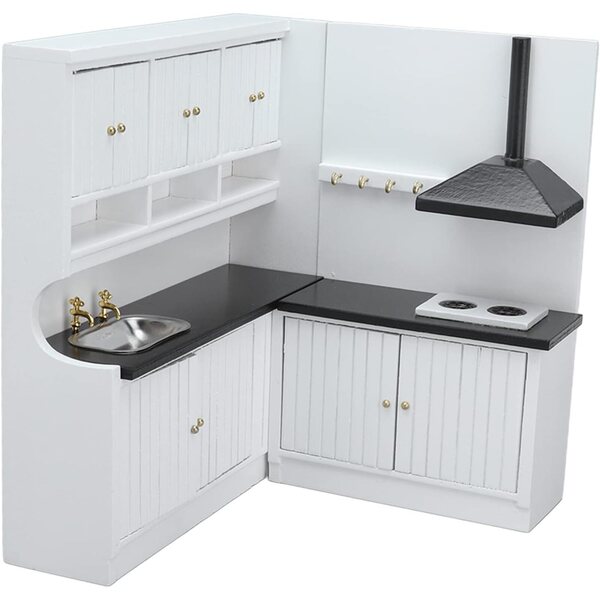 Cucina Miniatura in Legno per Casa delle Bambole 1:12 Mobiletto e Cappa Rcniso