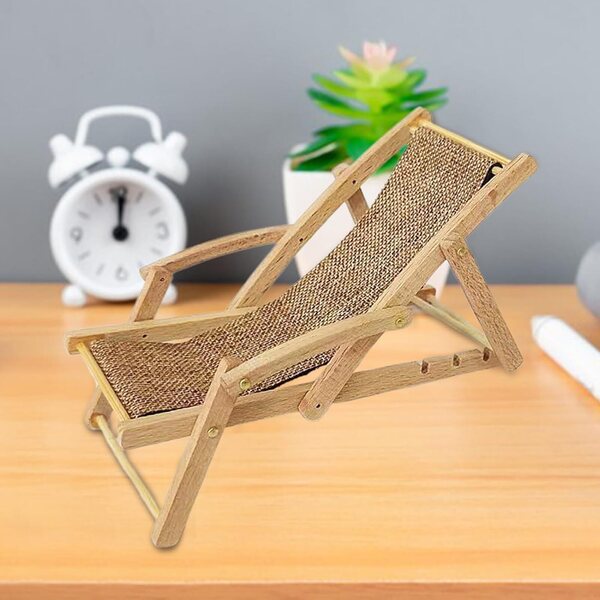 Mini sedia da spiaggia in legno 15x6,1x6,5 cm, mobili decorativi per casa delle bambole