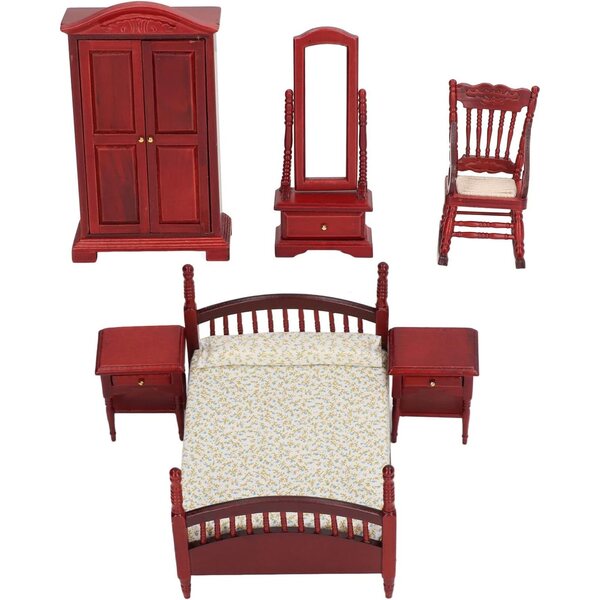 Set mobili per casa delle bambole 1:12 in legno di betulla, stile vintage retrò