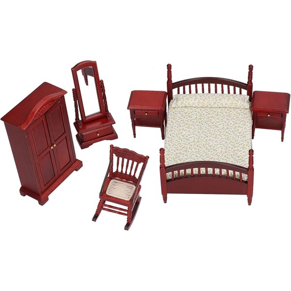 Set mobili per casa delle bambole 1:12 in legno di betulla, stile vintage retrò