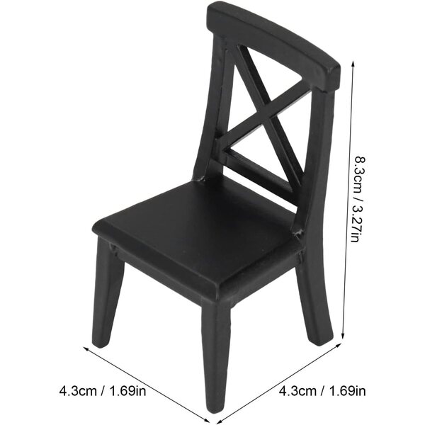 Sedia in legno miniatura betulla stile classico per casa delle bambole 1:12