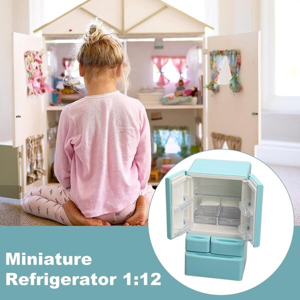 Frigorifero giocattolo casa delle bambole 1:12 | Mini frigo creativo e realistico per bambini