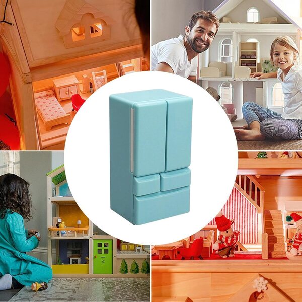 Frigorifero giocattolo casa delle bambole 1:12 | Mini frigo creativo e realistico per bambini