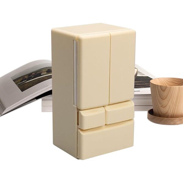 1:12 Byuexhp Doppeltür-Spielzeugkühlschrank für Puppenhaus, realistisch und kreativ