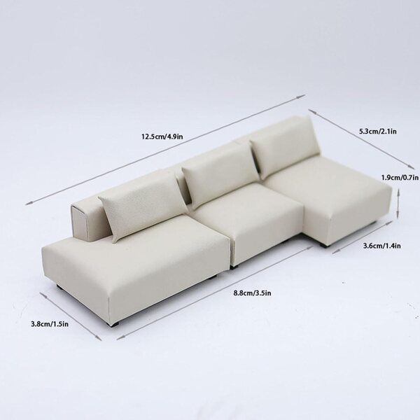 Luwecf Puppenhaus-Miniatursofa aus Polypropylen, realistisches Design