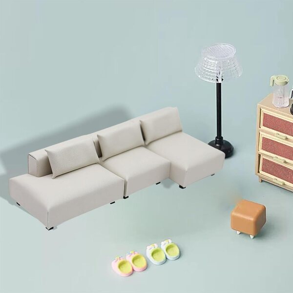 Luwecf Puppenhaus-Miniatursofa aus Polypropylen, realistisches Design