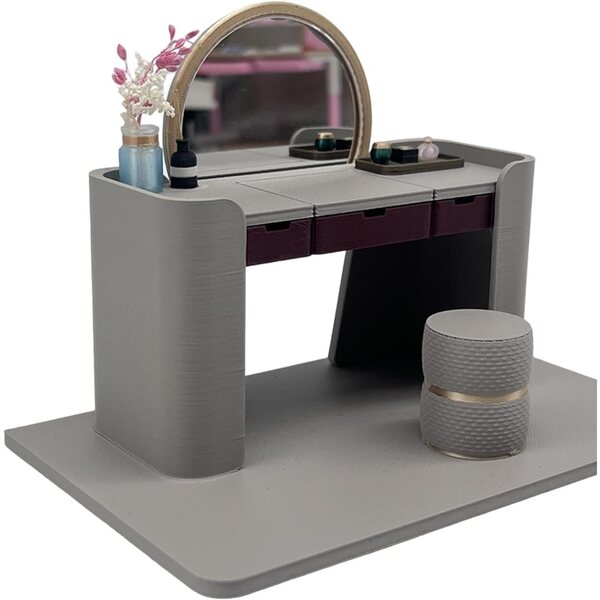 Tavolo da Toeletta Miniatura per Casa delle Bambole 12x5x11,5 cm blloocod