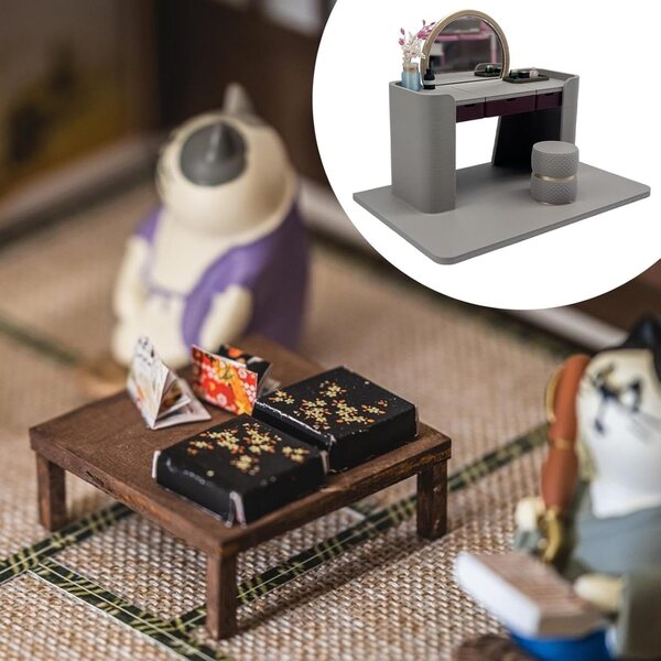 Tavolo da Toeletta Miniatura per Casa delle Bambole 12x5x11,5 cm blloocod