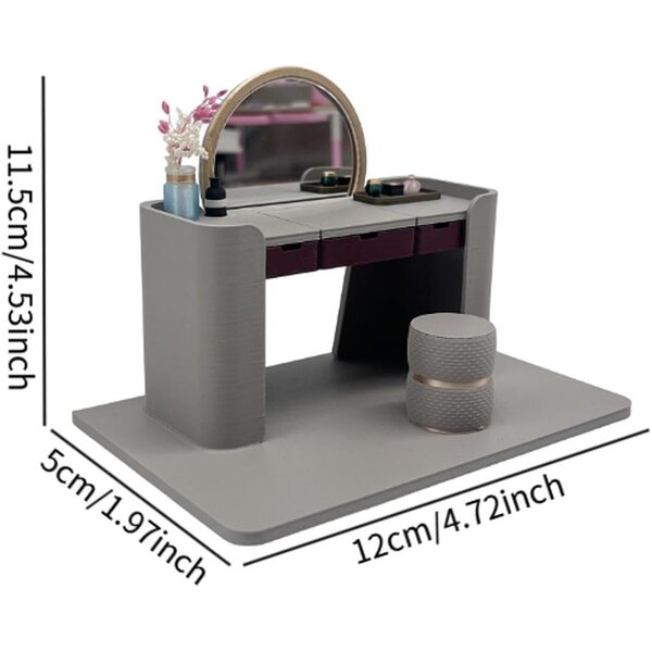 Tavolo da Toeletta Miniatura per Casa delle Bambole 12x5x11,5 cm blloocod