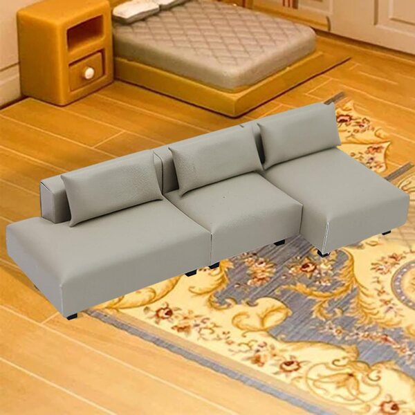 Miniatur-Sofa für Puppenhaus TTETTZ, realistisches und kompaktes Design, Grau