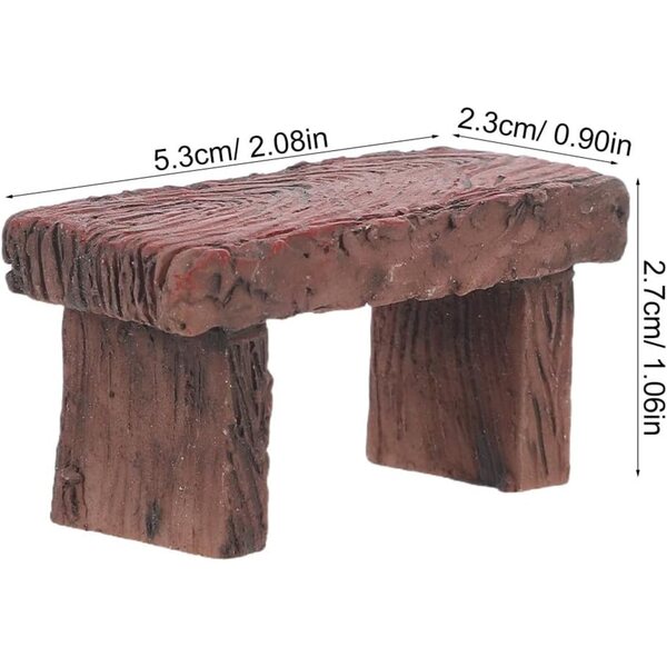Yardenfun 4 Mini Panche Vintage in Resina per Micro Paesaggi e Case delle Bambole