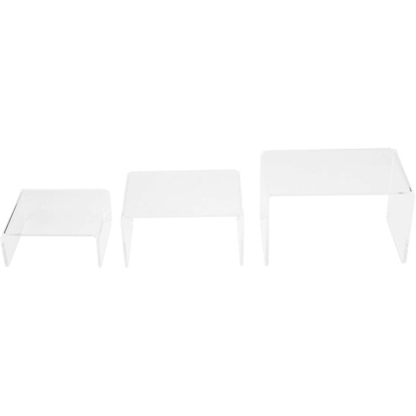 Omabeta Set 3 Supporti Acrilico Trasparente per Esposizione Figure, Gioielli e Decorazioni
