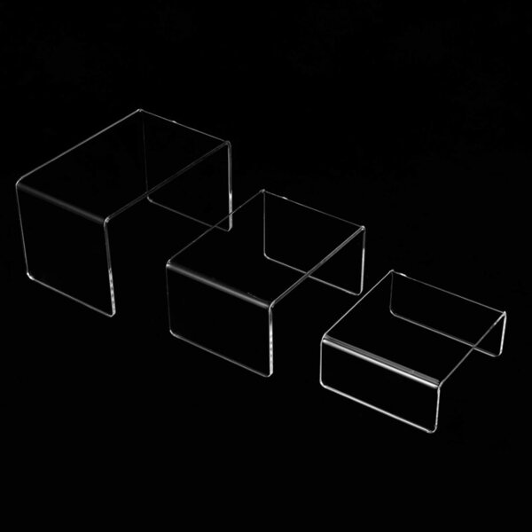 Omabeta Set 3 Supporti Acrilico Trasparente per Esposizione Figure, Gioielli e Decorazioni