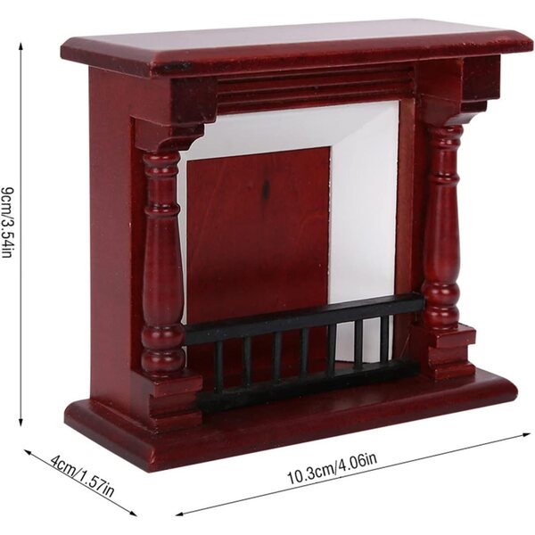 Caminetto in Miniatura in Legno di Rosa Scala 1:12 per Casa delle Bambole