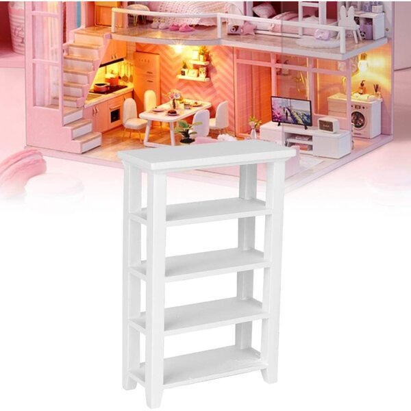 Holzregal 4 Ebenen für Puppenhaus 1:12 – Masyrt-Miniaturzubehör