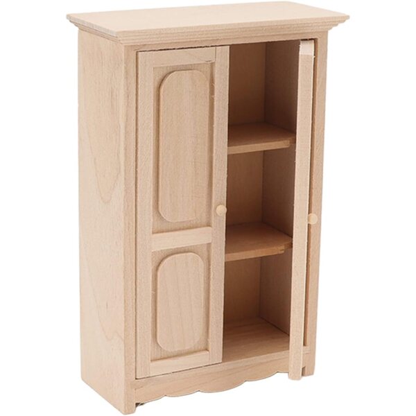 1:12 Doppeltür-Kleiderschrank aus Birkenholz für Masyrt-Puppenhaus