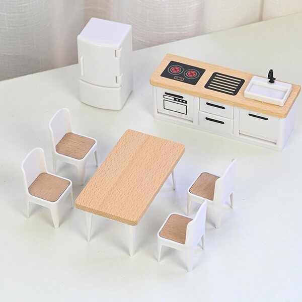 Mobili in Legno per Casa delle Bambole – Set Arredamento Miniatura Sicuro e Realistico