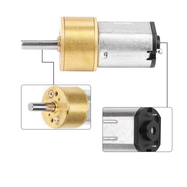 Motore DC 6V con Ingranaggi in Metallo 60-600 RPM per Robotica e RC Auto