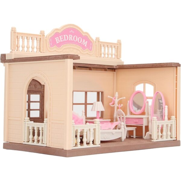 Hasen-Puppenhaus-Set mit Möbeln 1:12 und Hase aus sicherem ABS-Kunststoff