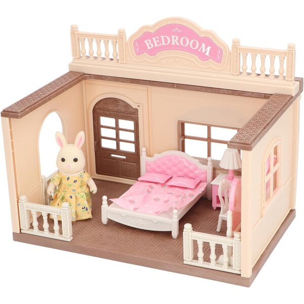Hasen-Puppenhaus-Set mit Möbeln 1:12 und Hase aus sicherem ABS-Kunststoff