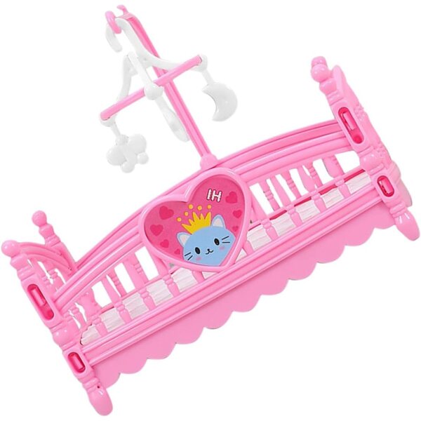 HEMOTON Letto Miniatura Rosa per Casa delle Bambole - Accessori Creativi ed Educativi