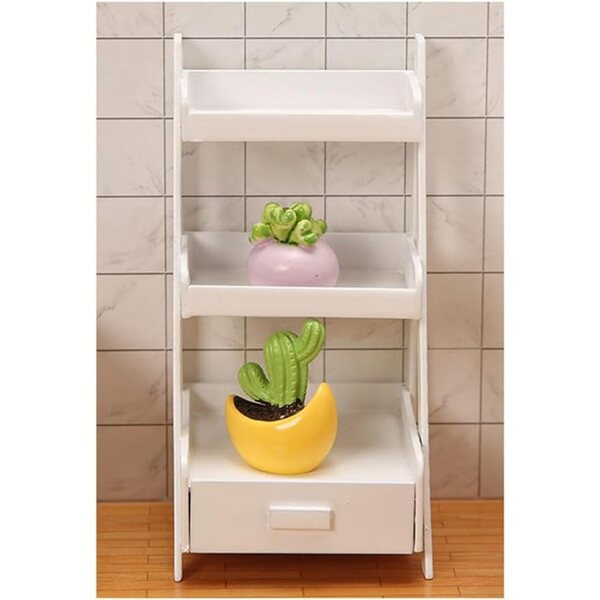 GIVBRO Minischrank 1:12 Puppenhaus 3 Ebenen aus Holz mit Schublade