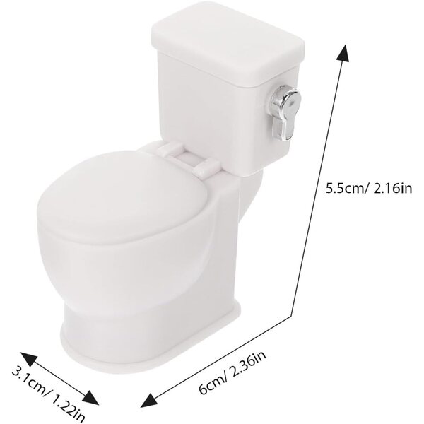 HEMOTON Mini Toilette Bianca Realistica per Casa delle Bambole 6x5,5 cm