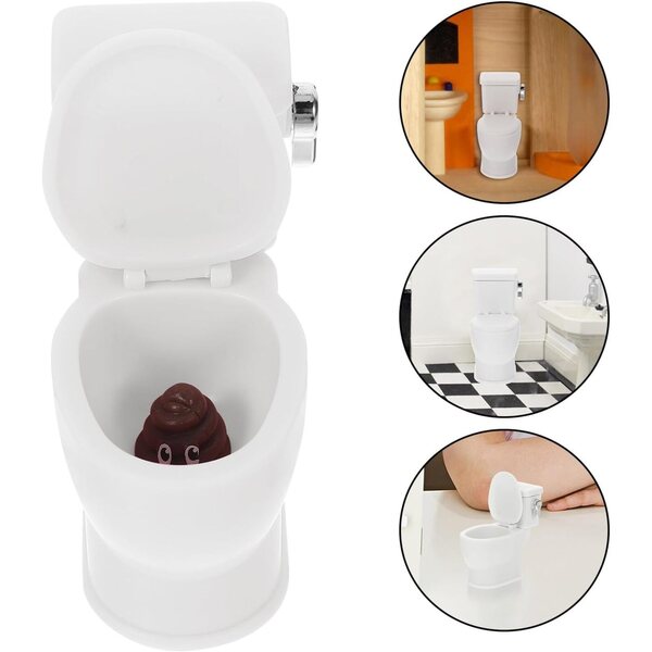 HEMOTON Mini Toilette Bianca Realistica per Casa delle Bambole 6x5,5 cm