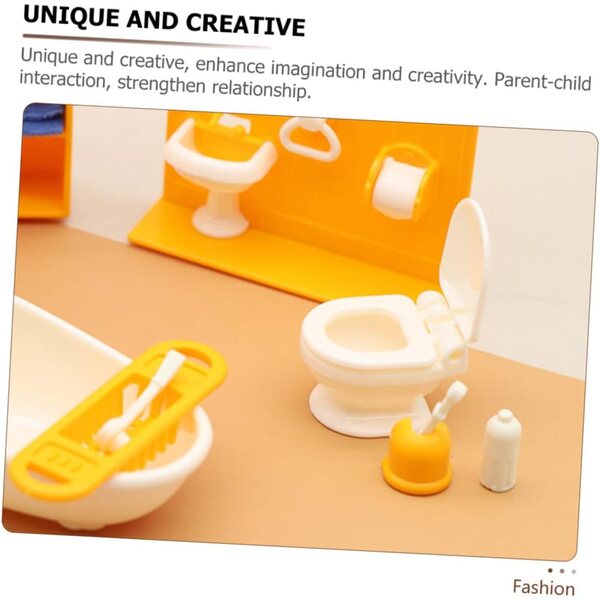 HEMOTON Set Mobili Bagno Miniatura per Casa delle Bambole, Realistici e Portatili