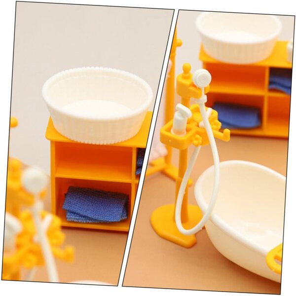 HEMOTON Set Mobili Bagno Miniatura per Casa delle Bambole, Realistici e Portatili